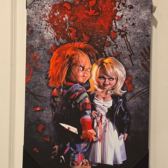Silver Buffalo Chucky & Tiffany Love Kills Canvas Wall Decor